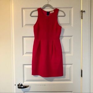 Everly Neon Pink Sheath Dress w Blue Zipper